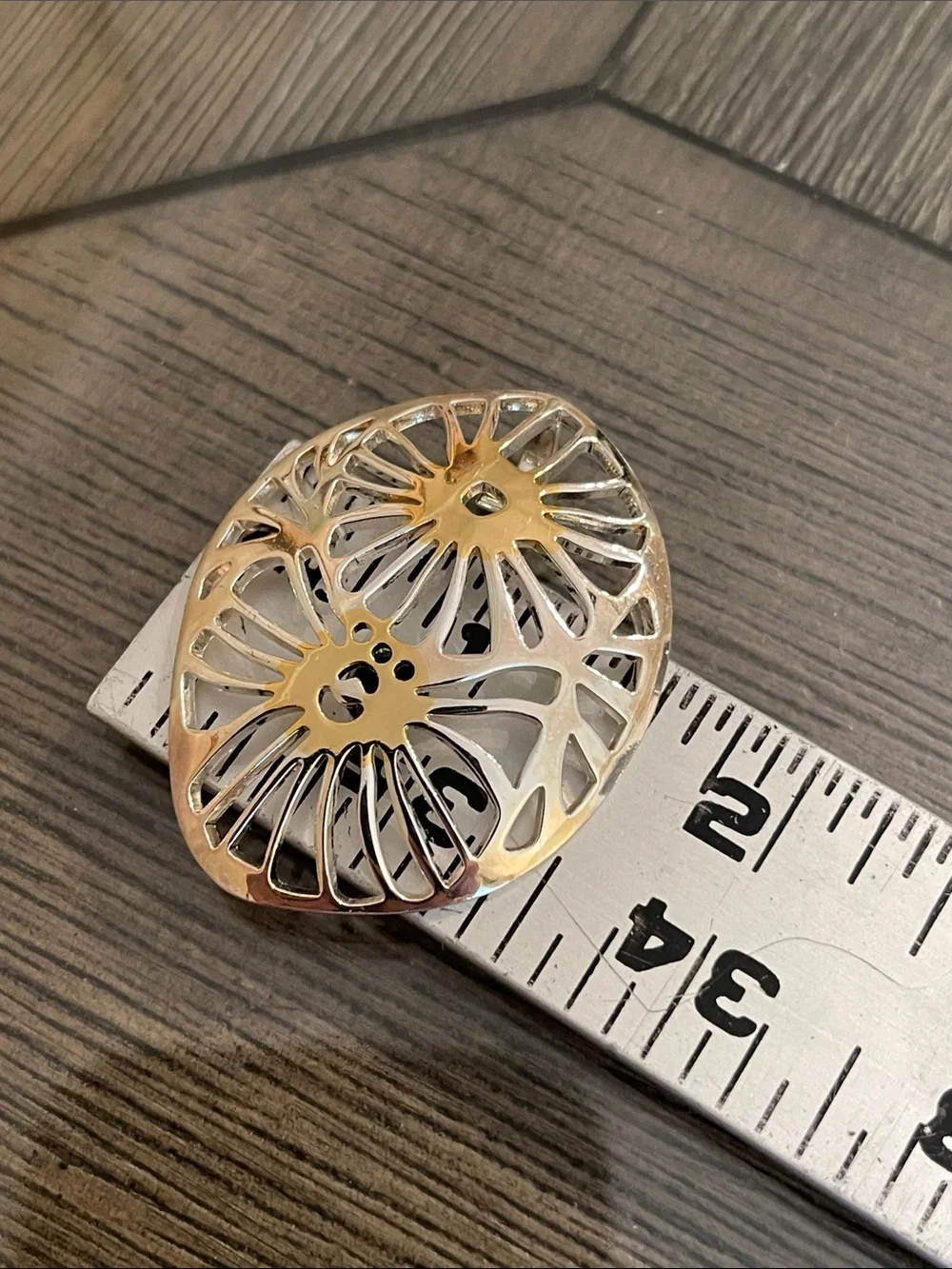 Vintage Two-tone Best Floral Cutout Slid / Pendant Wire Necklace